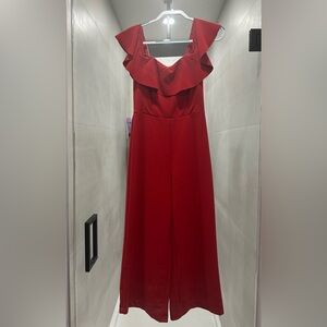H&M Red Wide Leg Jumpsuit
